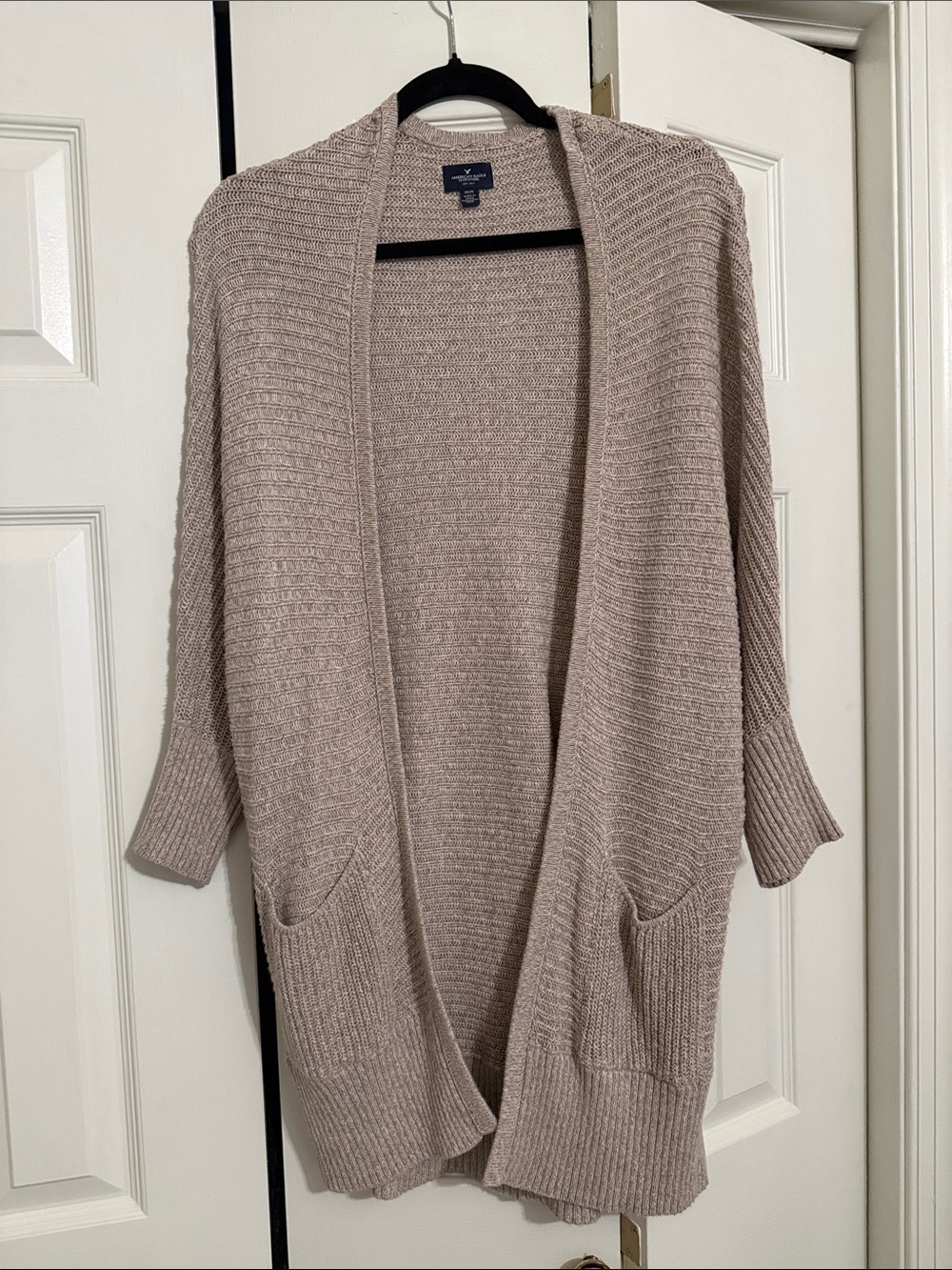American Eagle Outfitters Open-Front Knit Cardigan Duster - Dusty Blush